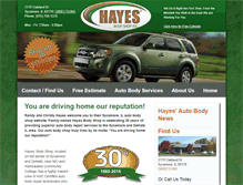 Tablet Screenshot of hayesbodyshop.com